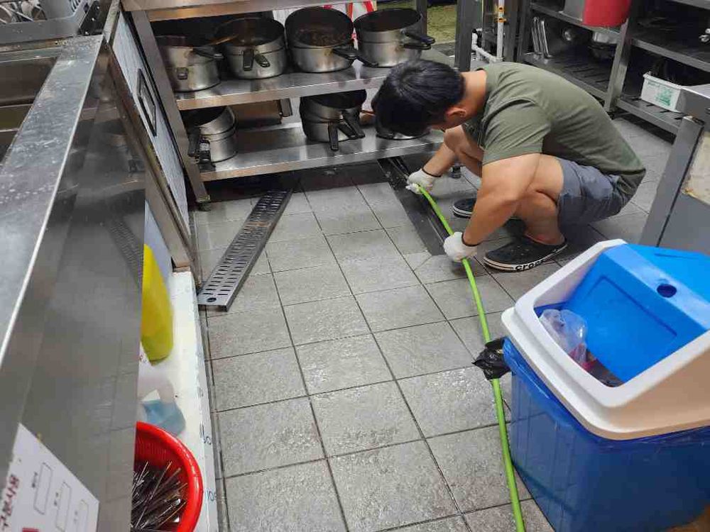 오산 식당 주방 배수로 막힘 뚫음