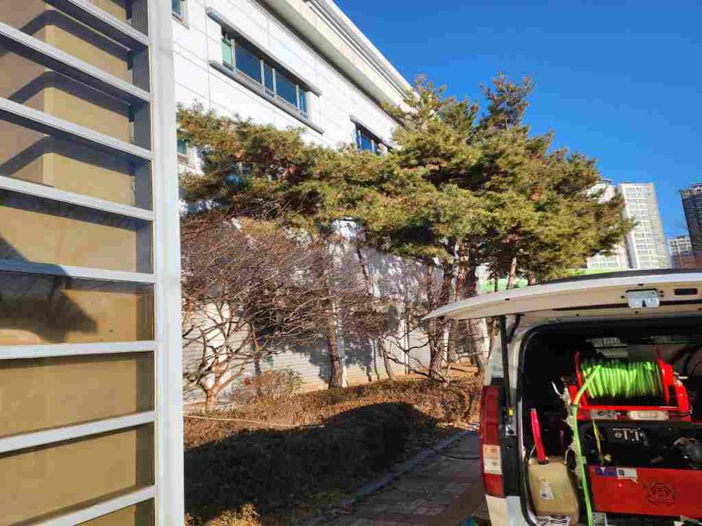 오산 건물 외부 고압세척 작업